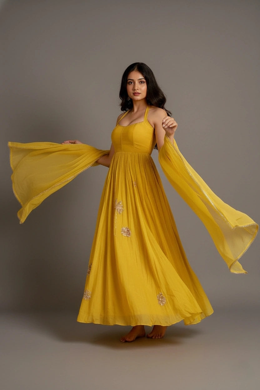 Sunshine Draped Elegance